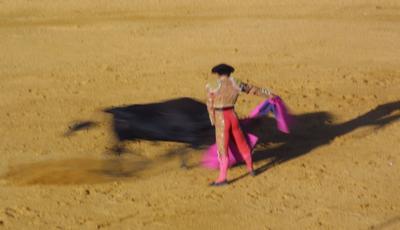 Bull fight action at the Real Feria de San Augustin 2005, Olvera