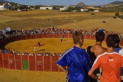 The temporary bullring.