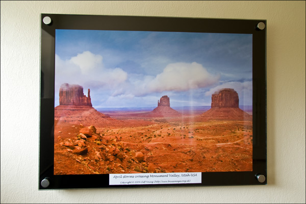 Acrylic Frame shown with black back panel