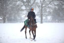 Ian Williams' racing string exercise during a snowfall.