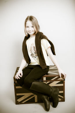 Jordan in the studio for a fashion shoot