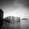 Breakwater, posts and castle.