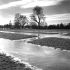 Frozen floodwater