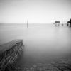 Jetty, carrelet and pole.
