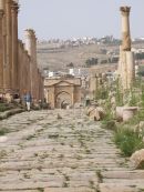 Looking North through Roman Gates, Jerash