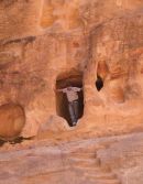 Caves carved into As-Siq Gorge, Petra