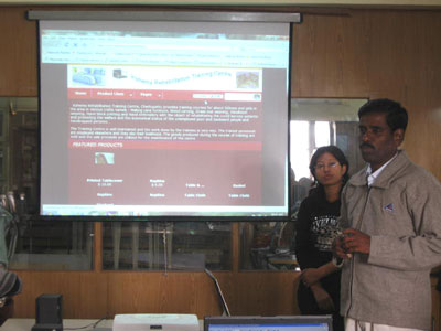 Balasubramaniam from KRTC demonstrating his first attempt at making a website