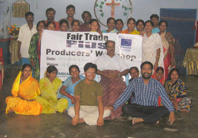 Mathew from MESH (bottom Right) with the artisans from Little Flower Leprosy Colony after their Fair Trade Plus Training
