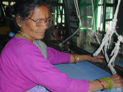 Hands, old and bent but busy