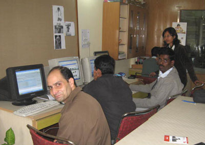Website creation in action.