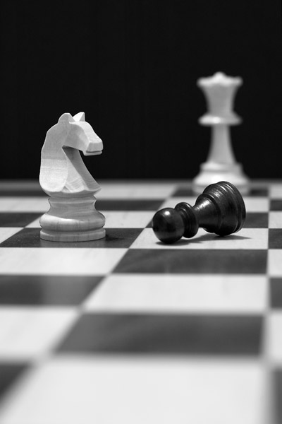 Knight and fallen pawn