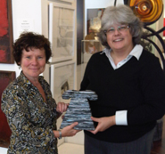 Actress Imelda Stuanton with her purchase at the Cork Street Open Exhibition