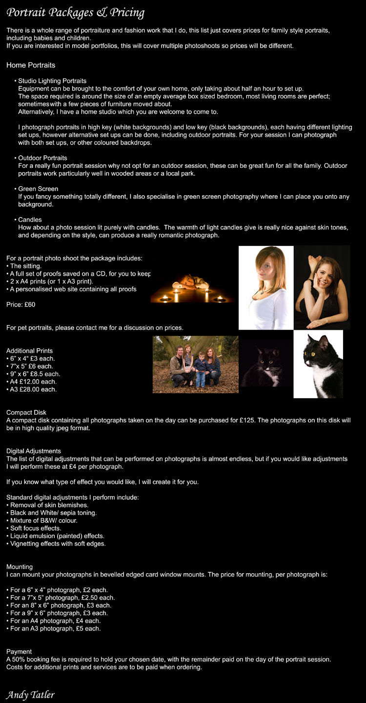 Portrait Pricing