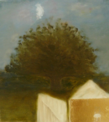 THE DIVINE WORKSHOP : oil on canvas 100cmx110cm
( MY STUDIO ON DARTMOOR)