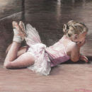 Young ballerina resting
