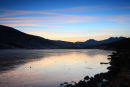 Sunset over the Snowdon range from Llynnau Mymbyr, Capel Curig