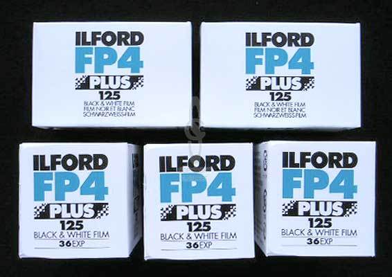 ILFORD FP4 PLUS 35MM FILM 36 EXPOSURES X 5 ROLLS �20.35