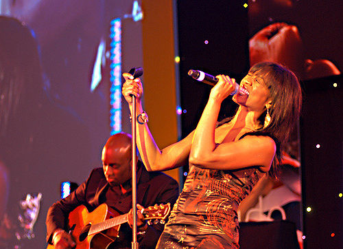 Beverley Knight MBE Singer and Songwriter at Labours Future of Sport Gala Dinner Wembley Stadium July 2008