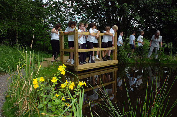 Children of Four Marks Primary School at the opening of their Wild Life Pond - RBS Insurance PR - June 2007