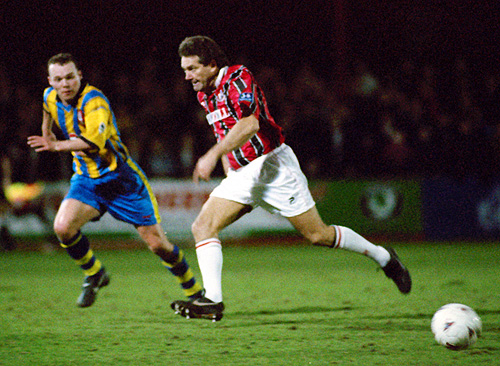 AFCB legend Ted Macdougall plays his final game in John Williams Testimonial against Southampton FC on 28th July 1998