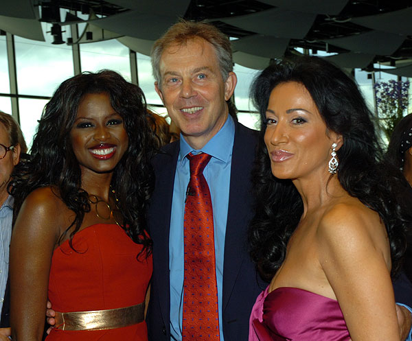 Tony Blair Nancy Delelio and June Sapong at the 10 years of Sport Gala - Wembley July 2007