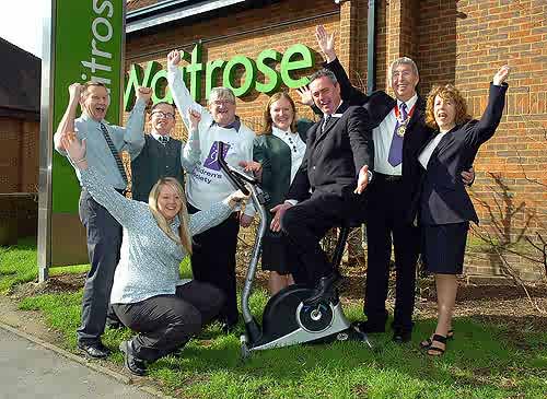 Waitrose staff and Yateley Mayor celebrate Sam Kendall's charity ride - Waitrose PR PLC - Feb 07
