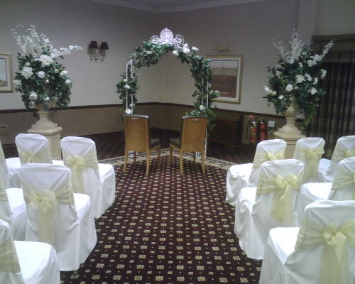 Floral arch with fairy lights - �75
Floral urns - 2 for �50
