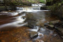 01D-0610 Waterfalls Downstream of Gibsons Cave Bowlees Beck Upper Teesdale County Durham.