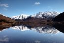 01D-0870 Winter Mountain Reflection and the View Towards the Mountains of A Ghlas bheinn and the Ridge Leading to Beinn Fhada from Loch Duich Kintail Scotland