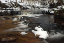 01D-8304 Bowlees Beck Looking Upstream to Gibsons Cave in Winter Bowlees Upper Teesdale County Durham