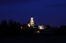 02D-6684 Eglise Saint Symphorien in the Small Town of Montjean Sur Loire at Night France.