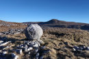 03D-0472 Erratic Boulder and the Mountain of Ingleborough From Twistleton Scars Yorkshire Dales UK
