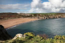 03D-9594 The Beach of Barafundle Bay From the Pembrokeshire Coastal Path Pembrokeshire National Park Wales Cymru UK 