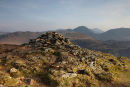 04D-4945 The Summit of Fleetwith Pike and the View South Towards the Mountains Of Great Gable and Kirk Fell in Misty Late Evening Light Lake District Cumbria UK