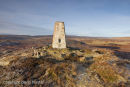 05D-8376 The Summit Trig Point on Cronkley Fell With the High Pennine Mountains of Cross Fell and the Dun Fells Behind Upper Teesdale County Durham England UK