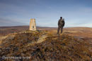 05D-8395 Walker Enjoying the View on the Summit of Cronkley Fell Upper Teesdale County Durham