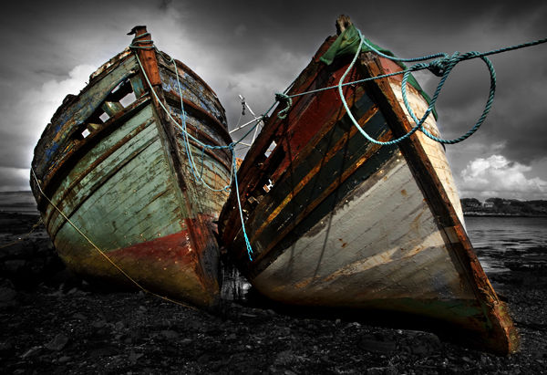 Derelict boats, Salen, Mull