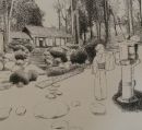 Pen and ink drawing by Celin