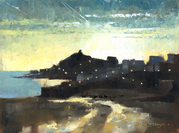 Autumn dawn over Tenby harbour