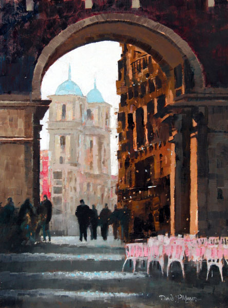 Plaza mayor Madrid, evening sun