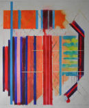 'TRIPLE RED RUN' Watercolour with chalk pastel and pencil  Image Size: W53 x H60 cm - £1,800 mounted/framed