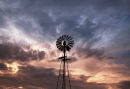 windmill at sunset
