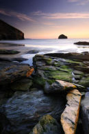 Trebarwith Strand at sunset I - North Cornwall