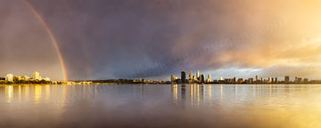 Sunrise Rainbow Over The Swan River