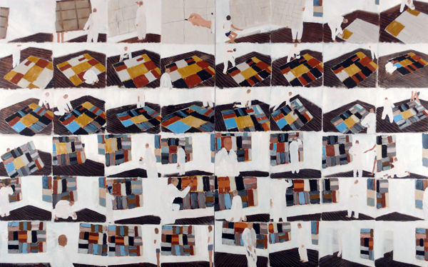Sean Scully Painting 'Wall of Light, Light'