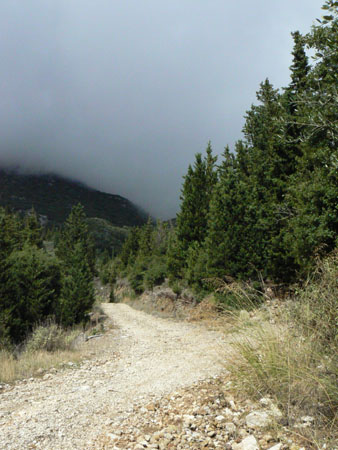 Storm over mountain track