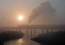 Sunrise at Chengzihe river bridge.