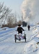 A brave person out in the cold of minus 20C.