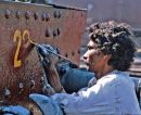 Repainting the number at Kotri Jnct.