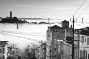 Misty dawn in San Francisco